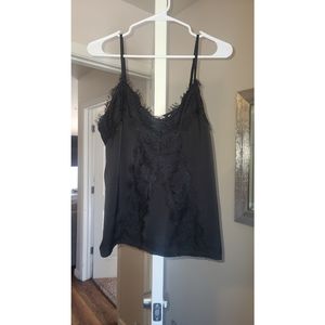 Buckle Satin V Neck Tank Top